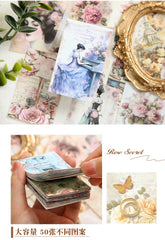 50pcs Pretty Scrapbook Paper Pack for DIY, Journal, Craft Decor
