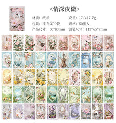 50pcs Pretty Scrapbook Paper Pack for DIY, Journal, Craft Decor