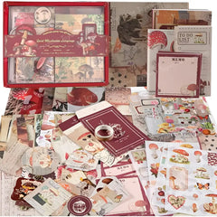 Vintage Mushroom Forest Aesthetic Scrapbook Kit And Stationery Gift Box