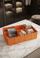 Foldable Fabric Closet Organizer Box With Multi-Grid Storage Compartments