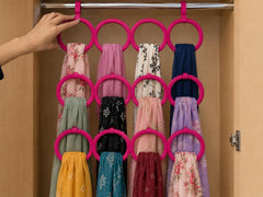 Multi-Ring Scarf And Shawl Holder Organizer Hanger For Closet