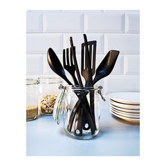 5-Piece Black Nylon Kitchen Cooking and Serving Utensil Set