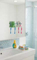 Cartoon Animal Suction Toothbrush Holder Wall Mounted Rack