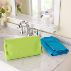 Pink Hanging Travel Toiletry Bag with Multi-Compartment Mesh Pockets