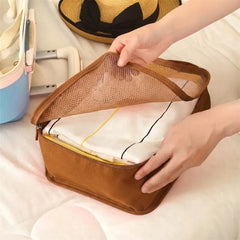 Set of 3 Pink Mesh Travel Packing Organizer Bags for Luggage