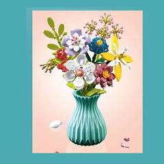 Colorful Flower Bouquet Building Kit – DIY Vase Brick Set