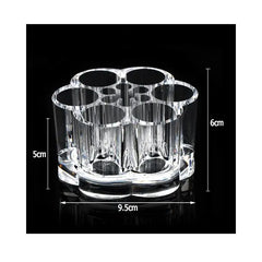Clear Acrylic 7-Slot Lipstick and Makeup Brush Organizer Holder Stand
