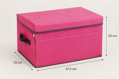 Foldable Fabric Storage Box With Lid And Front Opening Window