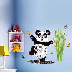 Cute Panda Bamboo Animal Wall Clock Vinyl Sticker Decal Art