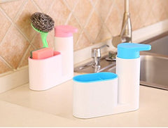 2-in-1 Liquid Soap Dispenser and Kitchen Sponge Holder Caddy Set
