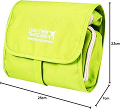 Green Foldable Travel Bag Hanging Toiletry Organizer Storage Pouch