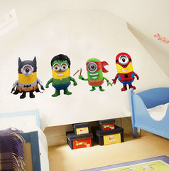 Superhero Minion Cartoon Wall Sticker Removable Vinyl Kids Room Decor
