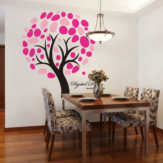Digital Dream Pink Fingerprint Tree Wall Sticker Decal Decor