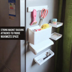 Magnetic Refrigerator Storage Rack Set With Tissue Holder And Shelves