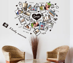 Heart-Shaped Photo Frames and Memories Wall Decal