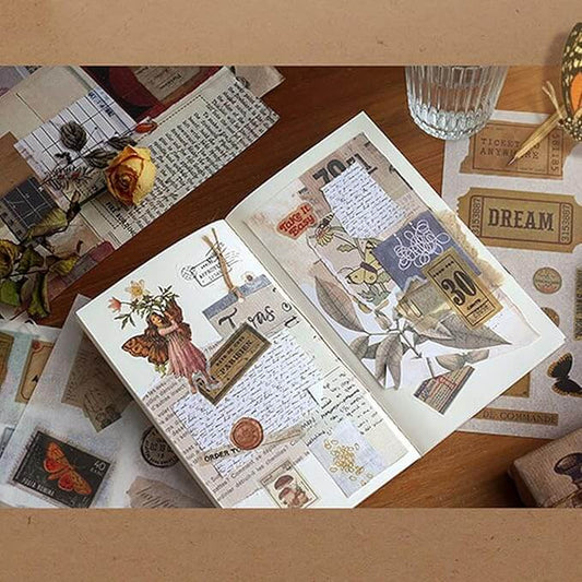 Vintage Scrapbook Stickers – Nostalgia Aesthetic for Journaling and Crafts