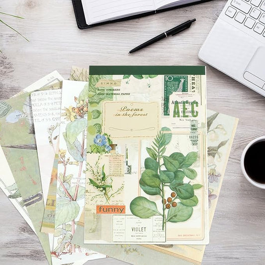 Poems in the Forest – Vintage Botanical Scrapbook Paper Set