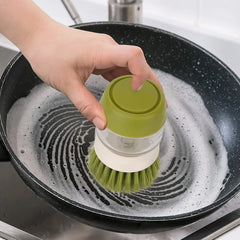 Press Type Liquid Dispensing Palm Cleaning Brush For Kitchen