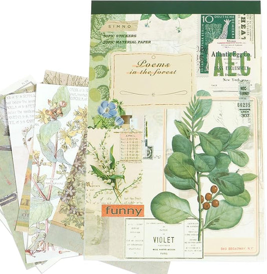 Poems in the Forest – Vintage Botanical Scrapbook Paper Set