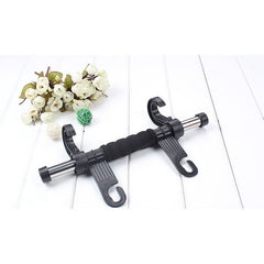 Car Backseat Headrest Hanger Organizer With Multi-Purpose Coat Hooks Bar