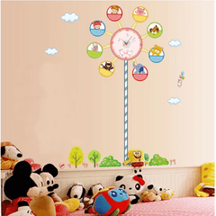 Colorful Cartoon Animal Ferris Wheel Wall Clock Vinyl Decal