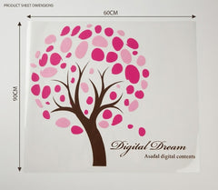 Digital Dream Pink Fingerprint Tree Wall Sticker Decal Decor