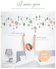 Bohemian Dreamcatcher and Pine Branches Wall Decal
