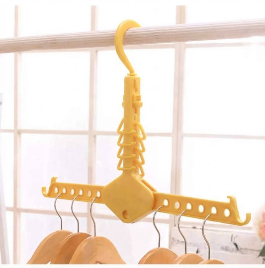 Foldable 9-Hole Space Saving Magic Clothes Hanger for Wardrobe Organization