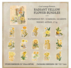 Floral-Themed Vintage Scrapbook & Journaling Material Paper Packs Set