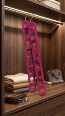 Multi-Hole Closet Organizer Hanger For Belts Scarves And Bags