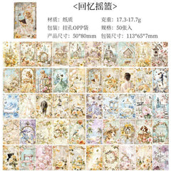 50pcs Pretty Scrapbook Paper Pack for DIY, Journal, Craft Decor
