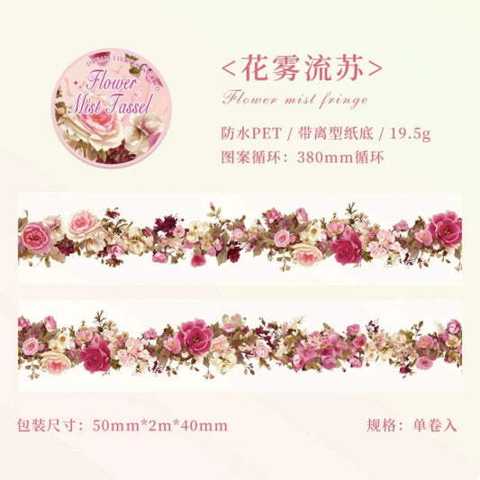 Floral Clear Washi Tape — Transparent Flower Decorative Tape