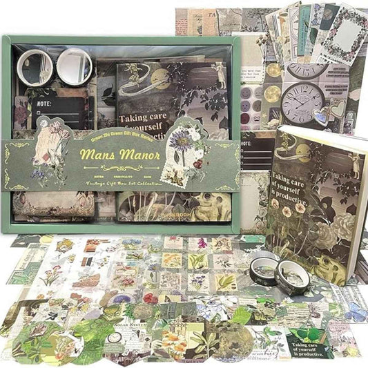 Vintage Scrapbooking Kit – Green Field Gift Box Set