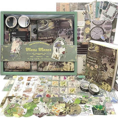 Vintage Scrapbooking Kit – Green Field Gift Box Set