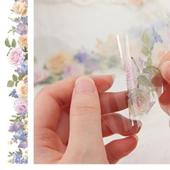 Floral Clear Washi Tape — Transparent Flower Decorative Tape