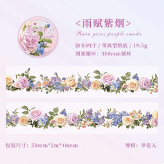 Floral Clear Washi Tape — Transparent Flower Decorative Tape