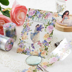 Floral Clear Washi Tape — Transparent Flower Decorative Tape