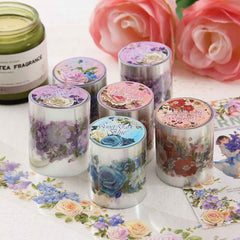 Floral Clear Washi Tape — Transparent Flower Decorative Tape