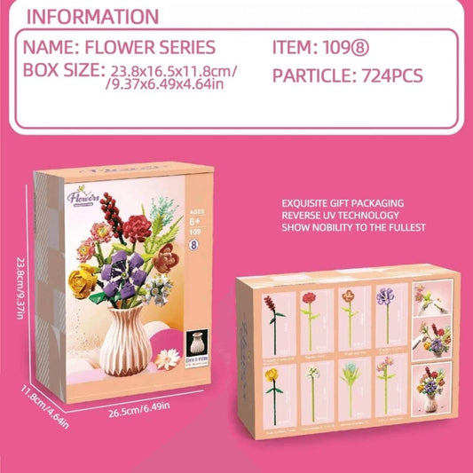 Flower Bouquet Building Block Set – Colorful DIY Brick Flower Arrangement