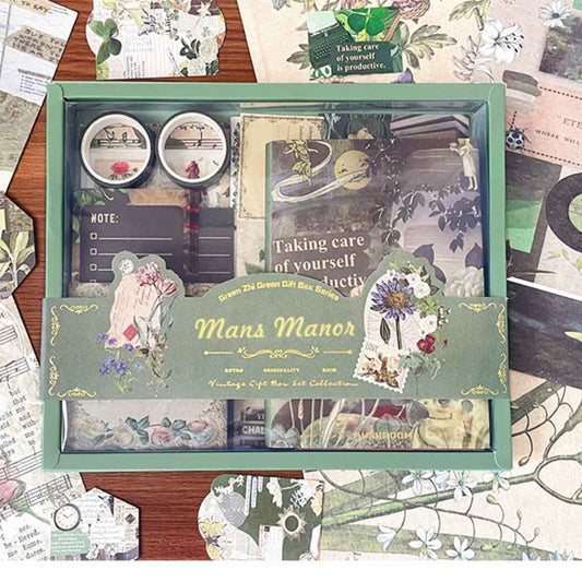 Vintage Scrapbooking Kit – Green Field Gift Box Set