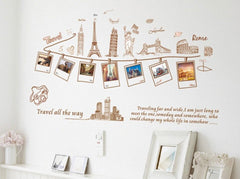 World Travel Landmarks and Photo Frames Wall Decal