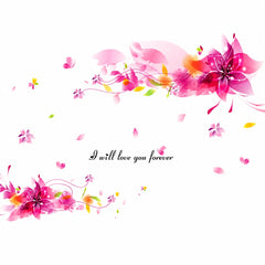 Pink Floral & Butterfly Wall Sticker – Romantic Wall Decor