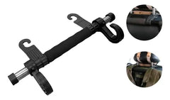Car Backseat Headrest Hanger Organizer With Multi-Purpose Coat Hooks Bar