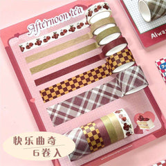 Decorative Washi Tape Rolls – Floral, Plaid, Cute Pattern Designs