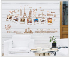 World Travel Landmarks and Photo Frames Wall Decal