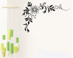 Black Corner Wall Sticker PVC Vinyl Wall Paper Removeable Wall Art Self Adhesive Wall Decor