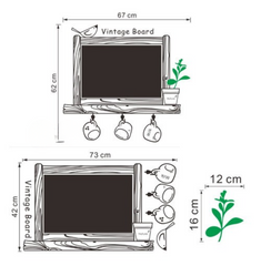 Vintage Board Picture Frame and Nature Wall Sticker Decal Set