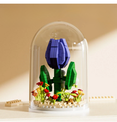 Mini Fairy Flower Building Blocks Set with Dust Cover Display