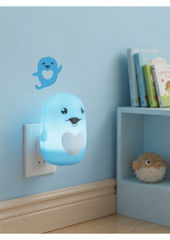 Night Elves Dolphin cartoon plug-in LED night light lamp.