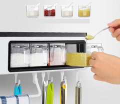 ECOCO Kitchen Shelf Storage Rack/Nail-Free Multi-function Wall-Mounted Kitchen Shelf Knife Kitchenware Storage Box Utensils Storage Box